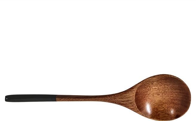 SAWATOUKI 佐和陶瓷 日本製 漆器圓匙 16.5 x 4.5cm, 黑色, 湯匙, 1支