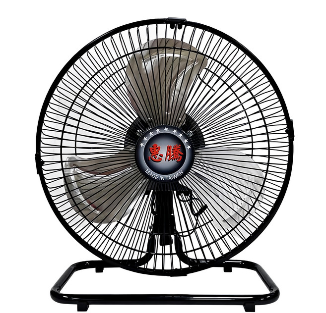 惠騰家電 10吋鋁葉工業桌扇 FR-108 附有提把 方便移動 重量輕, 黑色