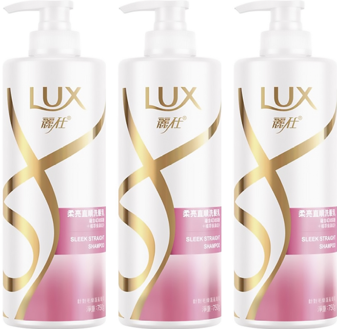LUX 麗仕 柔亮直順洗髮乳, 750g, 3瓶