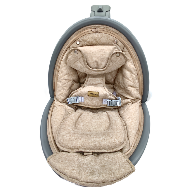 Smartmom 安撫電動斜躺搖籃 0~6個月, 卡其色