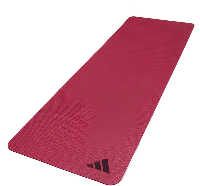 adidas 愛迪達 環保壓紋瑜珈墊 ADYG-10002CB 600g, 復古紅, 1個