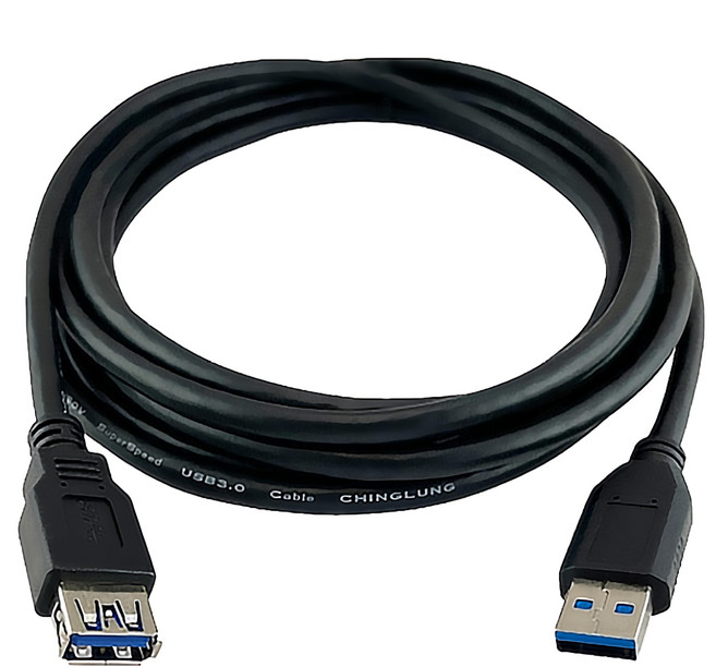POLYWELL 寶利威爾 USB3.0 Type-A公對A母高速延長線 3A 5Gbps PW15-W45-M615 黑色, 5m, 1條