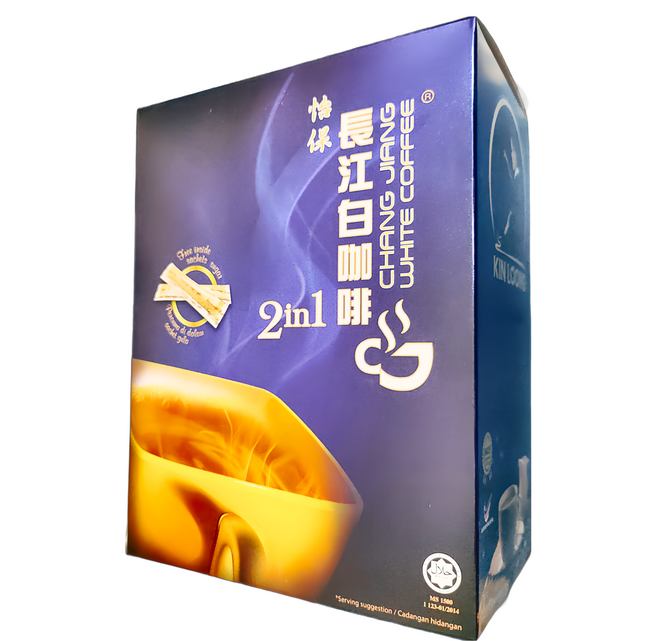 長江 正宗怡保白咖啡 二合一 咖啡包 30g + 獨立糖包 5g 咖啡和奶精, 35g, 10個, 1盒