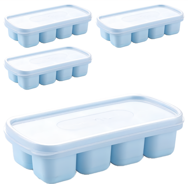 迷你製冰盒 8格, 冰雪藍, 4個