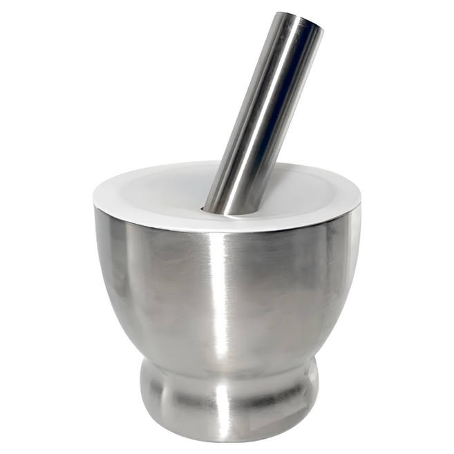 不鏽鋼連體搗器/搗蒜/研磨缽/搗碎器 附蓋 + 磨棒, 1個