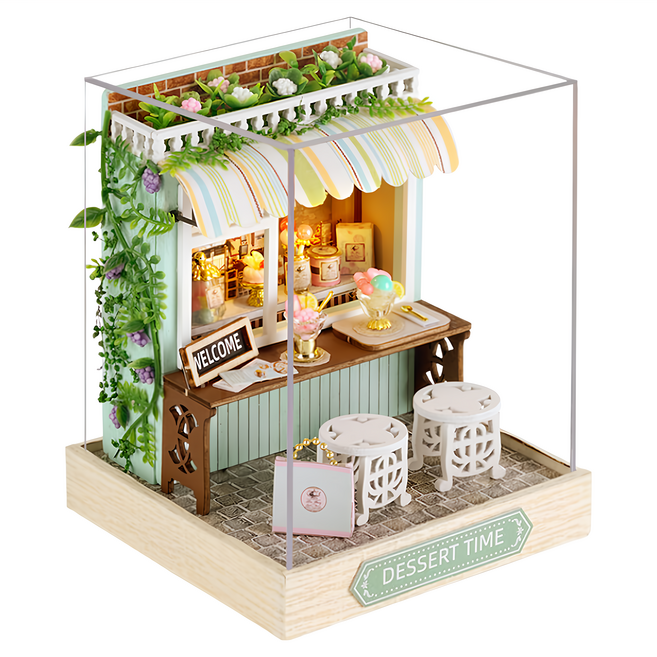 CUTE ROOM 智趣屋 DIY 手作袖珍屋 附防塵罩, 甜點時光, 1組