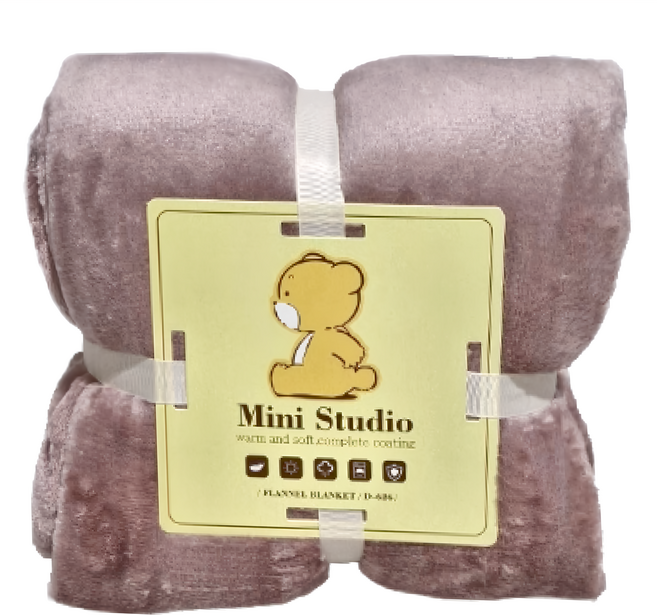 Mini Studio 法蘭絨毛毯 深粉色 180 x 150cm 四季可用 柔軟親膚