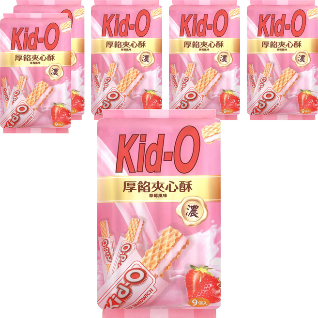 Kid-O 厚餡夾心酥 草莓風味, 171g, 6袋