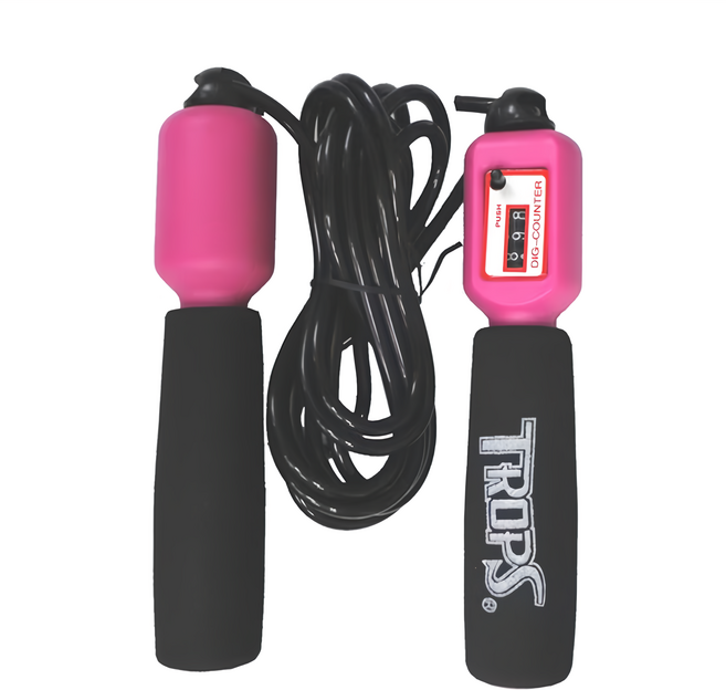 TROPS 特波士 計數泡棉跳繩 4609A 紫色 可計數 泡棉手柄 長度可調, 1條