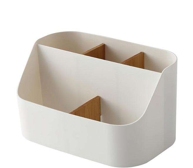 PICKYPICKS 桌面多功能收納盒 + 隔板, 白色, 1個