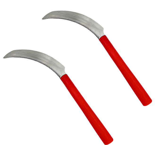 WEN-CHENG 汶澄 不鏽鋼圓柄大草刀/割草刀/除草刀 35cm, 2支