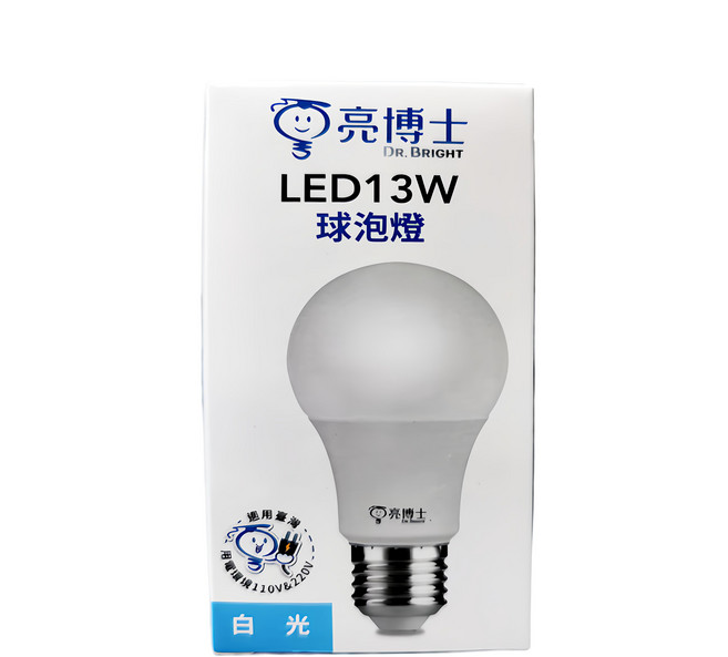 Dr.Bright 亮博士 LED 球泡燈 13W, 白光, 1個