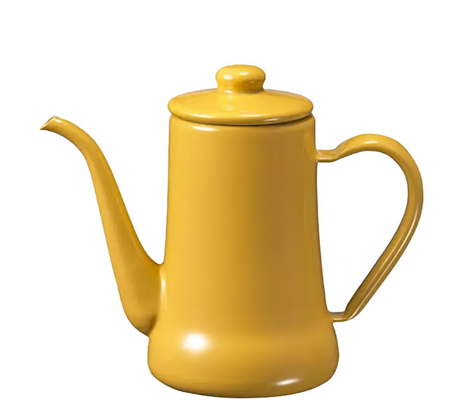 TSUKI-USAGI 月兔印 Slim經典系 日製細口琺瑯手沖壺 陽光黃, 壺身 + 壺蓋, 700ml, 1個