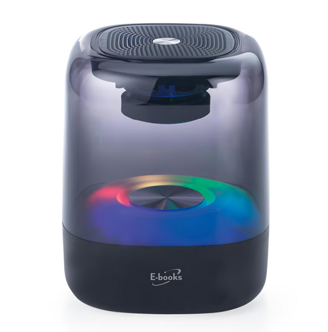 E-books D55 真空透視高音質藍牙5.3喇叭 七彩動態呼吸燈 360°環繞立體聲, E-EPD243, 黑色