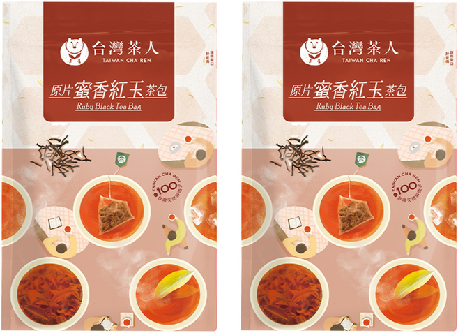 台灣茶人 原片蜜香紅玉茶包, 3g, 10入, 2袋