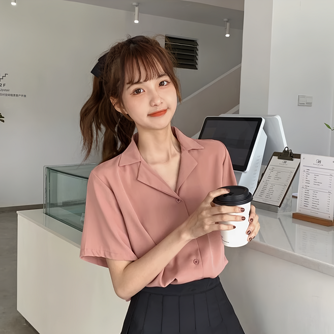 原版短袖襯衫 棉+聚酯纖維材質