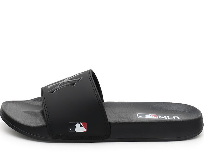 MLB 紐約洋基隊 拖鞋 ABK, 全黑, 240mm