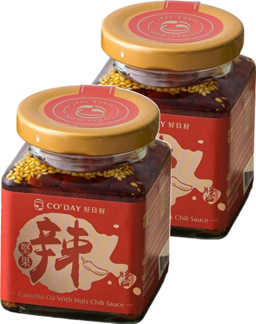 CO'DAY 好日籽 苦茶油堅果辣椒醬 170g 香辣夠味 拌飯拌麵佐餐皆宜, 2瓶