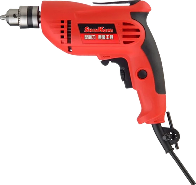 SHINKOMI 型鋼力 三分電鑽 110V 60HZ 3.6Amp 輸入功率 400W 無載轉速 0-3000RPM 夾頭規格 10mm普通夾頭, 1個