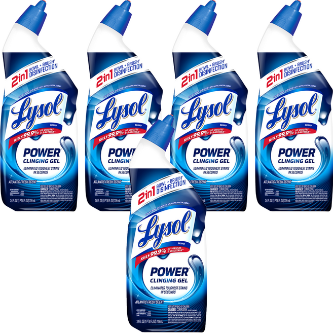 Lysol 來舒 強效潔廁液 強力凝膠, 709ml, 5瓶