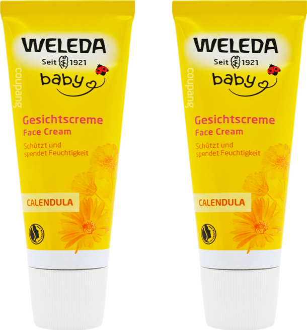 WELEDA 薇蕾德 金盞花寶貝柔護面霜 舒緩肌膚不適, 50ml, 2條