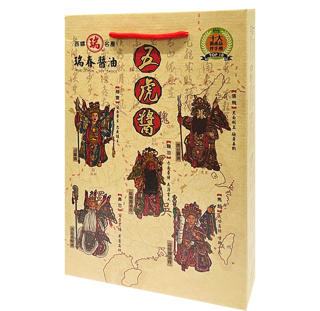 瑞春醬油 五虎醬禮盒, 1盒, 750ml