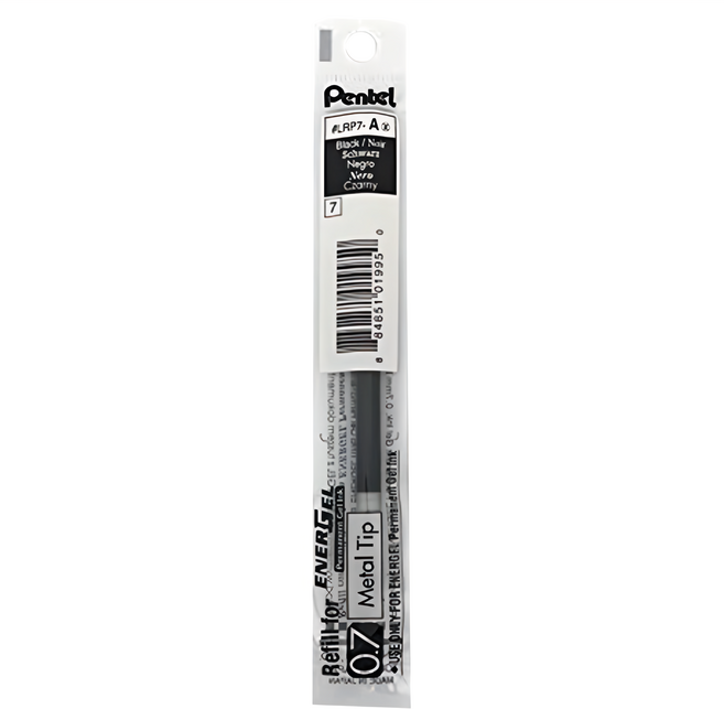 Pentel 飛龍文具 ENERGEL 極速鋼珠筆筆芯 LRP7-AX, 黑色, 12支