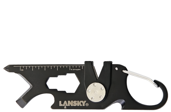 LANSKY 美國 8合1多功能小工具扣環鑰匙圈磨刀器 LSroad 85 x 25mm 27g, 1個