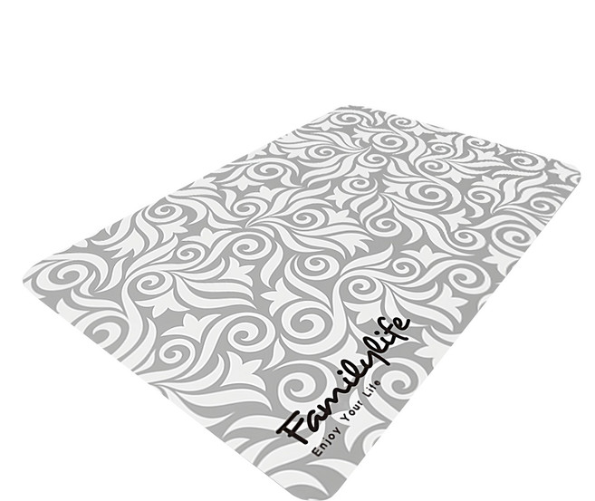 FAmILyLIFE 生活 硅藻泥快速吸水防滑腳踏墊 720g, 浪花 白色