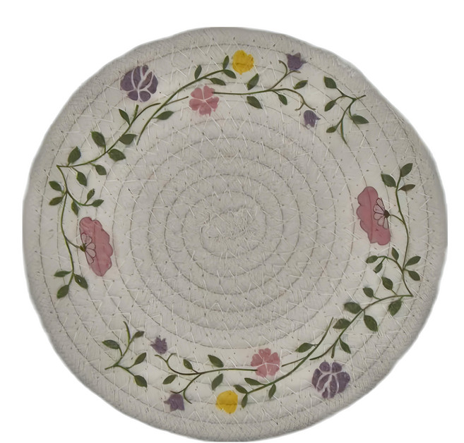 CHIFUN SENHUO 祈樂森活 隔熱墊, 花 白色, 5個