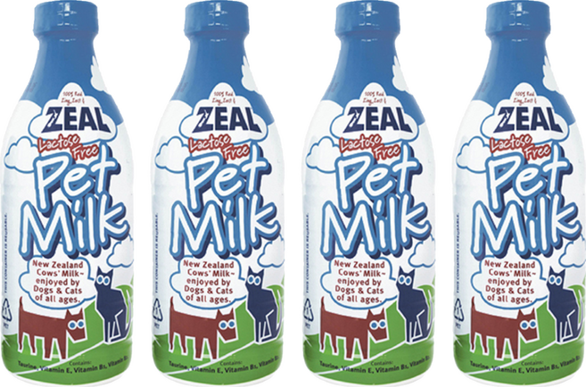 ZEAL 真致 紐西蘭犬貓專用鮮乳, 不含乳糖, 380ml, 4瓶