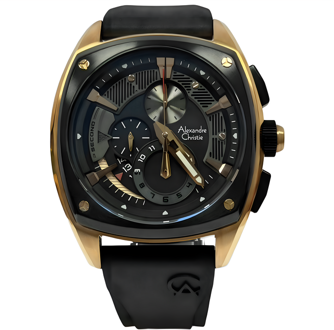 Alexandre Christie 方型三眼計時男錶