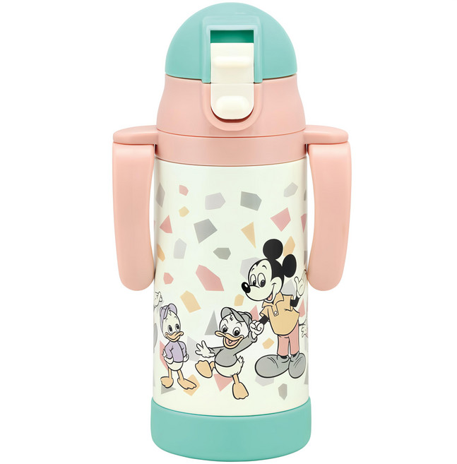 Skater STWM3N 雙手把可折疊不鏽鋼吸管水壺*******, 米奇, 350ml, 1個