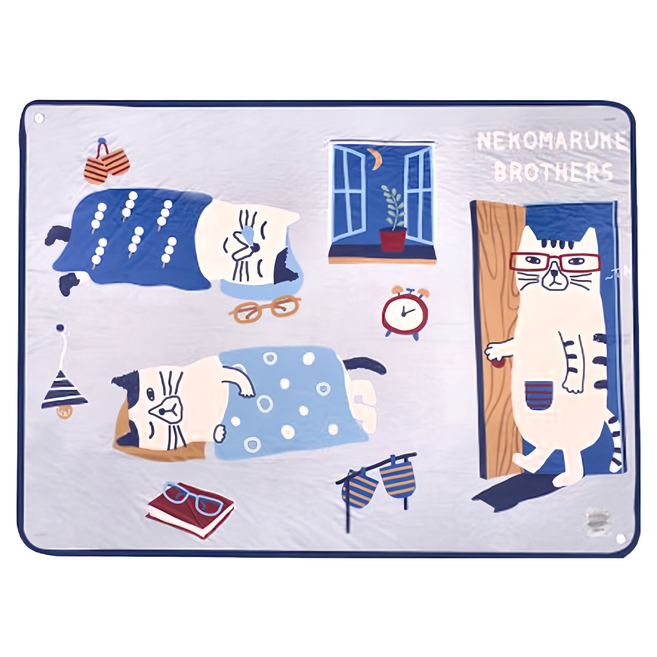 kUSUgURU JAPAN 日本眼鏡貓 NEKOMARUKE 貓丸系列 薄毯/膝蓋毯