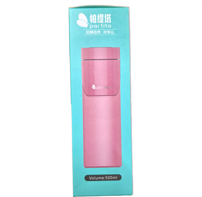 partita 帕緹塔 矽膠運動水瓶, 粉色, 500ml, 1個