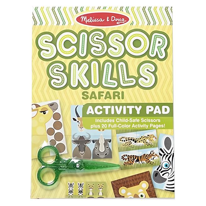 Melissa&Doug 瑪莉莎 剪刀樂操作書 剪紙圖案20張 + 塑膠剪刀1支 野生動物 4歲以上適用 1本, 多色, 1組
