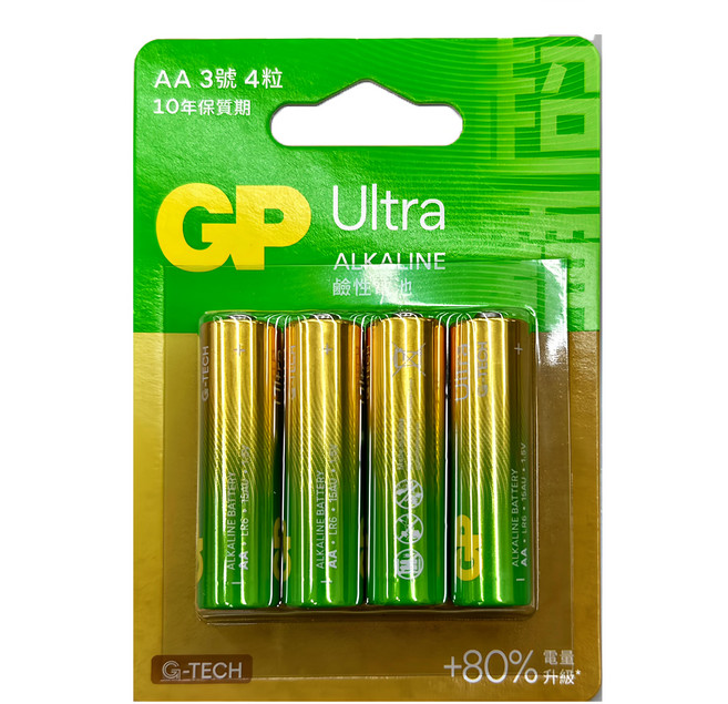 GP Batteries 超霸 特強鹼性電池3號 吊卡裝, 1組, 4顆