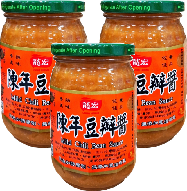 龍宏 陳年豆瓣醬, 460g, 3罐