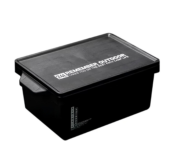 REMEMBER OUTDOOR 無印風收納箱 SB-01 535 x 340 x 217mm PP聚丙烯, 黑色, 1個