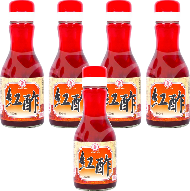 KONG YEN 工研 紅醋, 5瓶, 200ml