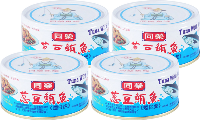 同榮 蔥豆鮪魚 煙仔虎, 185g, 4罐