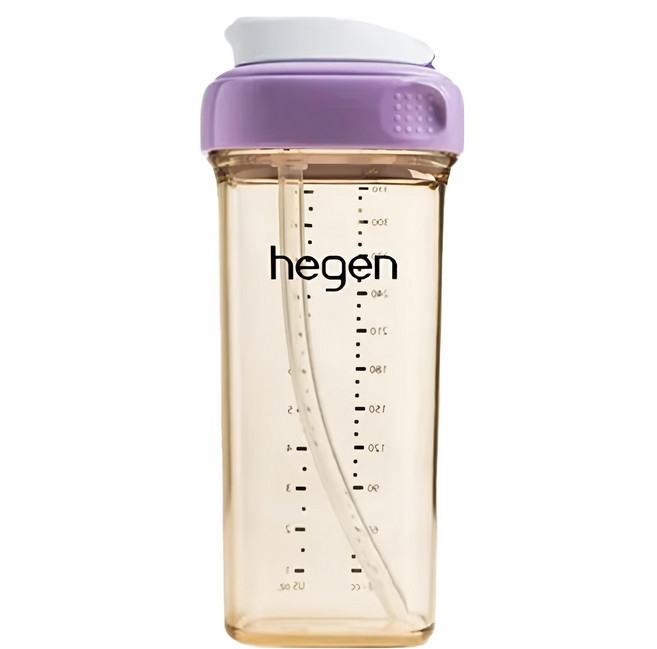 hegen 台灣公司貨 PCTO 輕飲時光PPSU方圓型寬口吸管杯3.0, 漾紫色, 330ml, 1個