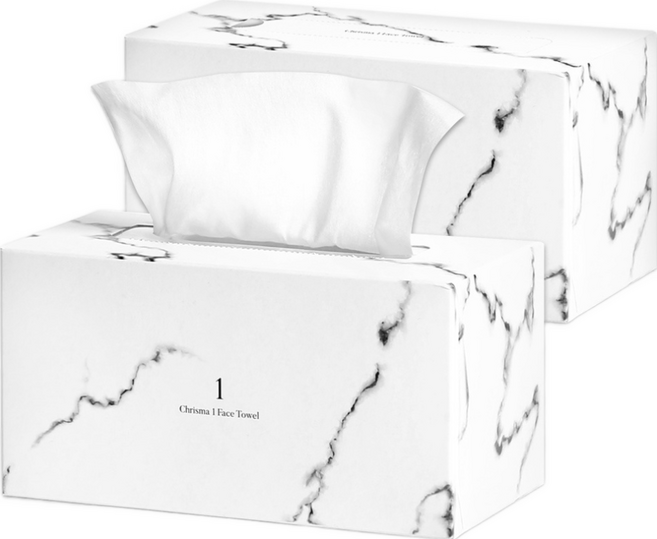 CHRISMA 棉質洗臉巾 80枚, 白色, 2盒