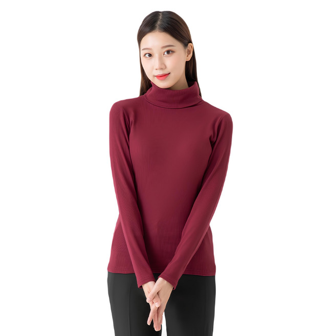 CARET 女款標準版羅紋高領長袖上衣