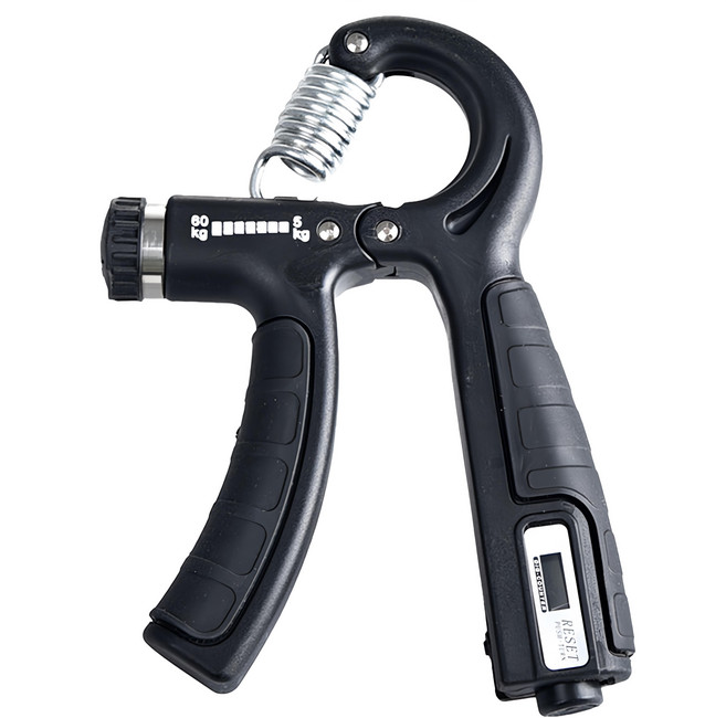 LEADER X 智能記數可調節 R型握力器 5~60kg, 黑色, 1個
