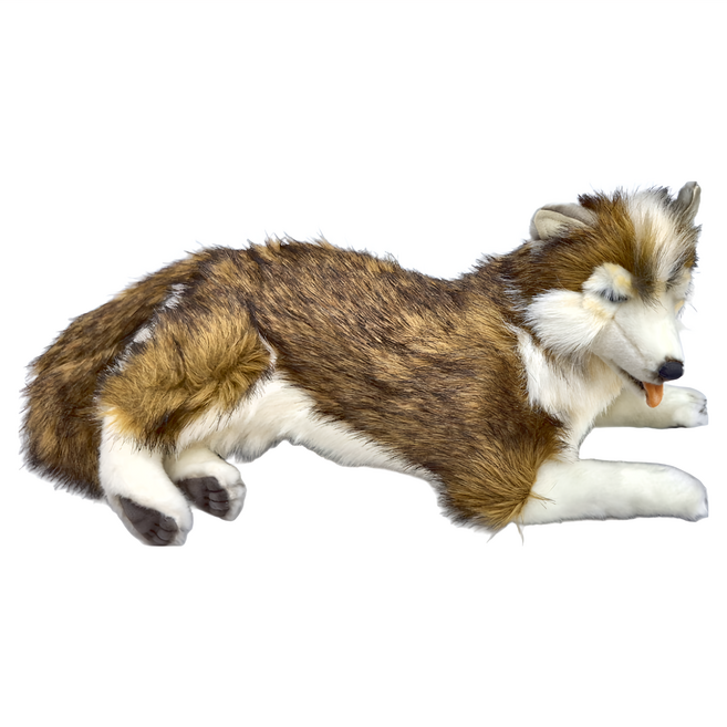 HANSA TOY 哈士奇 絨毛玩具, 40cm, 棕色, 1個