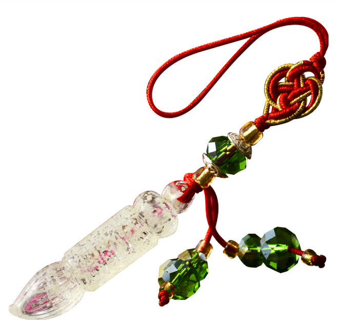 財神小舖 光明文昌筆吊飾, 綠色 + 金色 + 紅色 + 白色, 1個