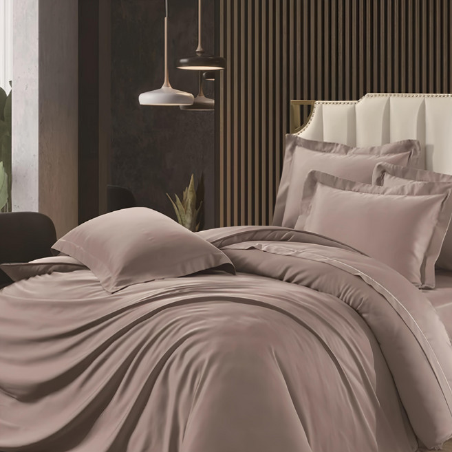 60支素色100%天絲雙人床包枕套三件組