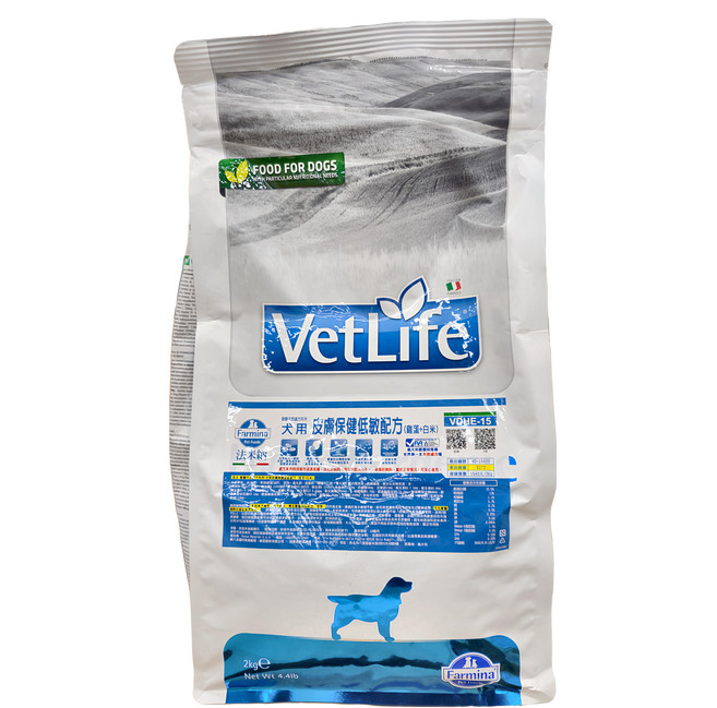 Farmina 法米納 VetLife 獸醫寵愛天然處方系列 犬糧, 2kg, 1袋, VD15 皮膚保健低敏配方