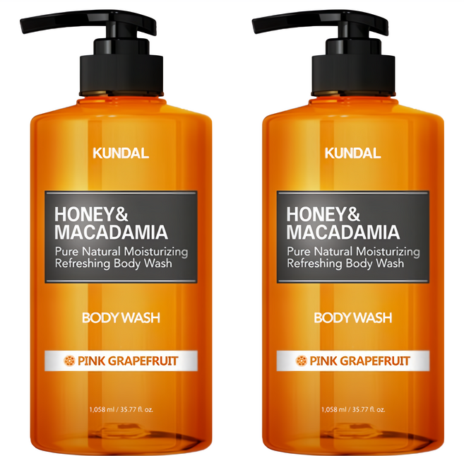 KUNDAL 昆黛爾 蜂蜜澳洲堅果保濕沐浴露 Pink Grapefruit, 1058ml, 2瓶